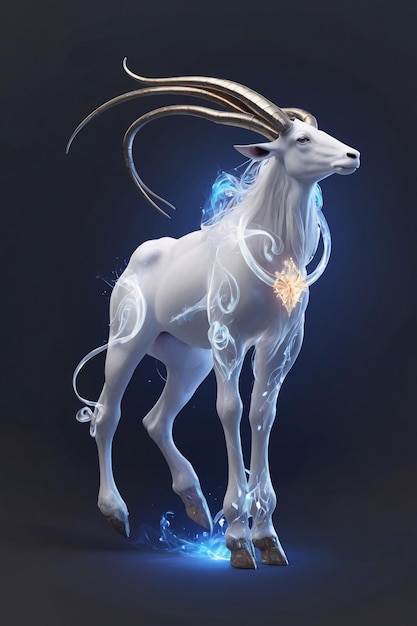 astrologie Steenbok sterrenbeeld Realistisch 3D-illustratie ram of mouflon hoofd Zodiac kenmerken