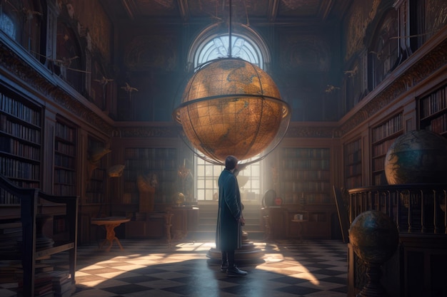 Astrologische globe-bibliotheek Genereer Ai