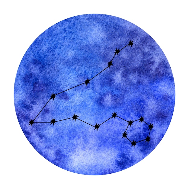 Foto astrologische waterelementen sterrenbeelden horoscoop pictogrammen instellen kanker schorpioen vissen hand tekenen aquarel illustratie geïsoleerd op een witte achtergrond voor logo kalender
