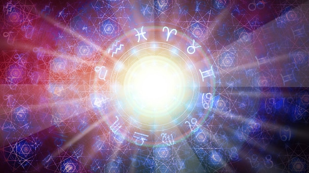 Foto fondo di struttura del modello dell'oroscopo di astrologia, progettazione grafica