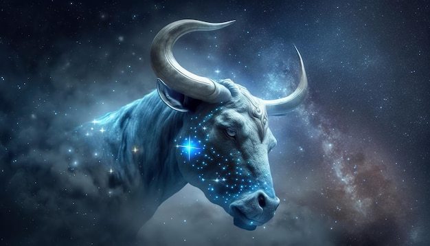 Astrology in Space Taurus Zodiac Sign in space with nebulas and stars Generative AI