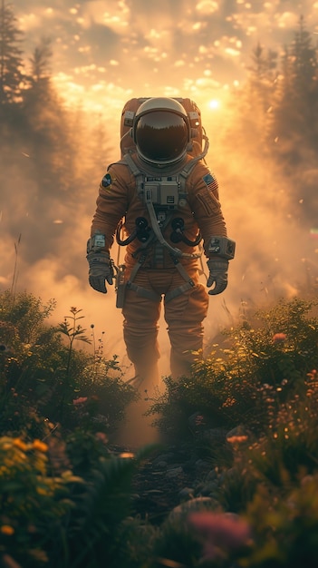 Astronaut 5K realistic science fiction art Elements of image provided by Nasa