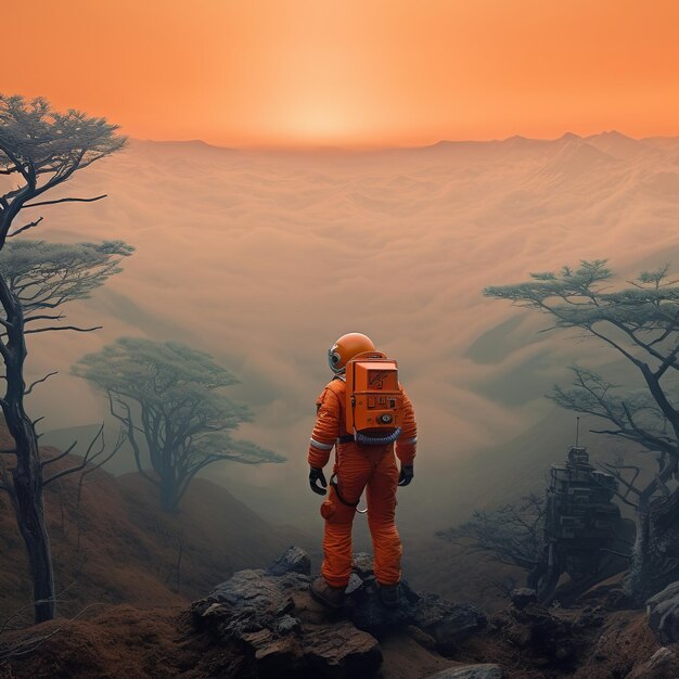 Foto astronaut 5k arte realistica di fantascienza elementi dell'immagine forniti dalla nasa