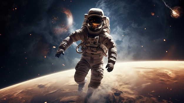 Foto astronaut 5k arte realistica di fantascienza elementi dell'immagine forniti dalla nasa