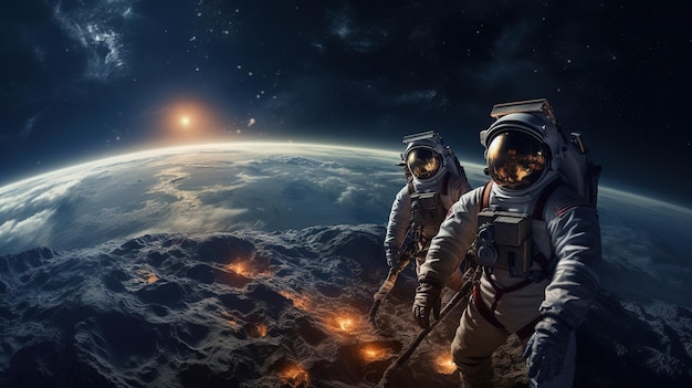 Foto astronaut 5k arte realistica di fantascienza elementi dell'immagine forniti dalla nasa