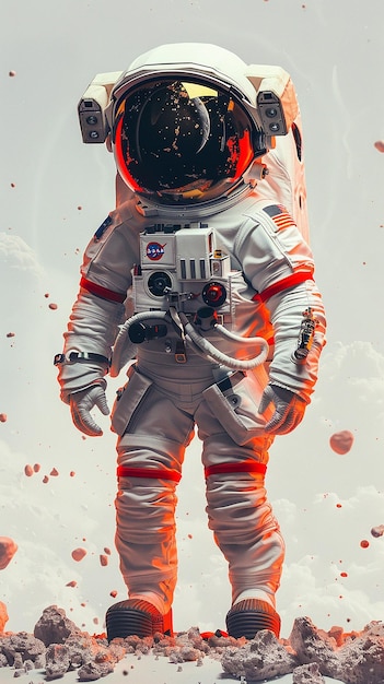 an astronaut in an astronaut suit with the word nasa on his suit