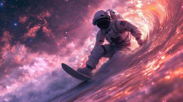 astronaut astronaut surfing on a wave Generative AI