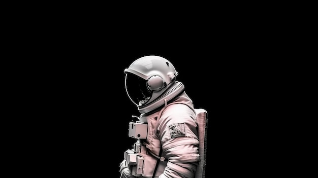 Photo an astronaut on black background generative ai