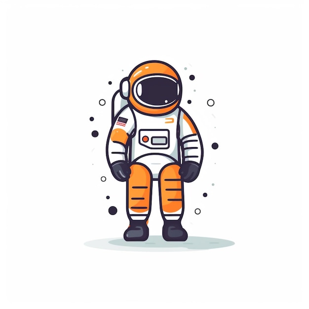 astronaut cartoon style clipart