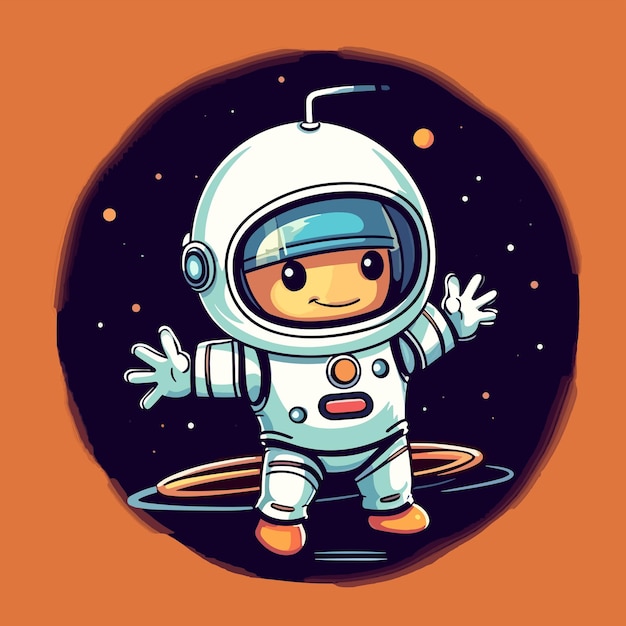 Foto astronaut cartoon vector icon illustration science technology icon concept isolated premium