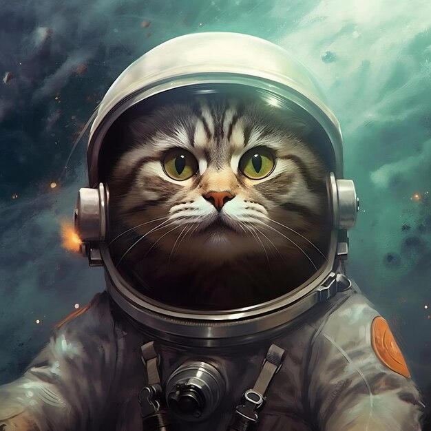 Astronaut Cat In Space