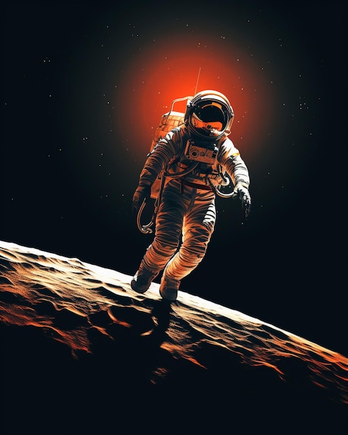 Astronaut in the dark moon