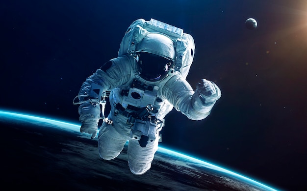 Photo astronaut in deep space.