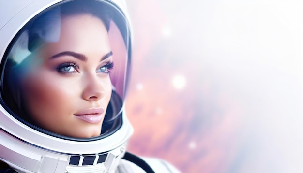 Astronaut Elegance in Space with Copyspace