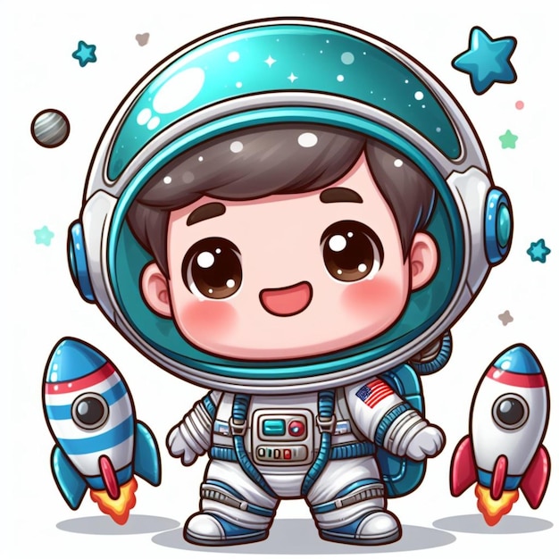 宇宙飛行士 フラット デザイン