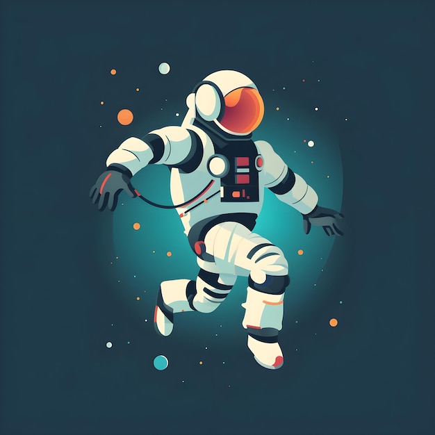 宇宙空間で浮かぶ宇宙飛行士