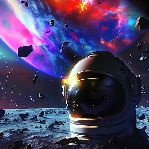 Astronaut floating in space concept art