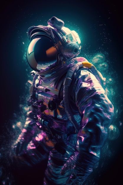 Astronaut floating through the galaxy