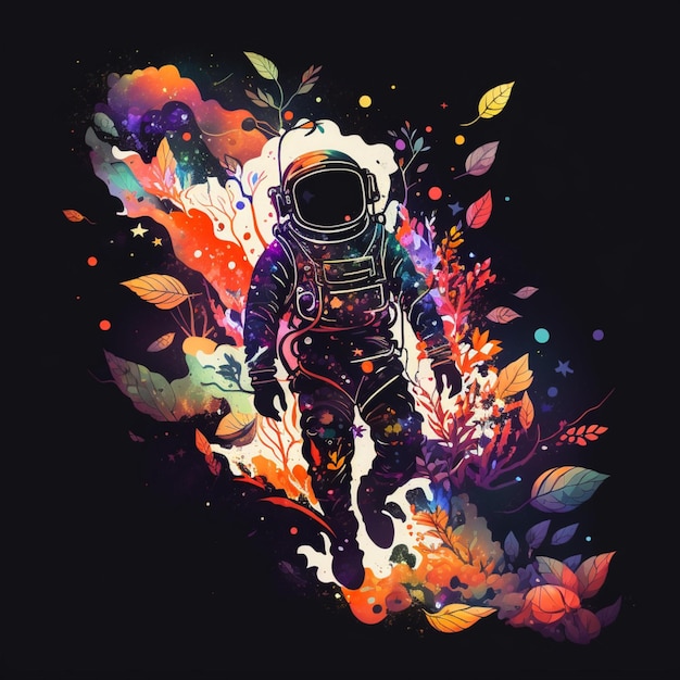 astronaut floating in the vast void of space