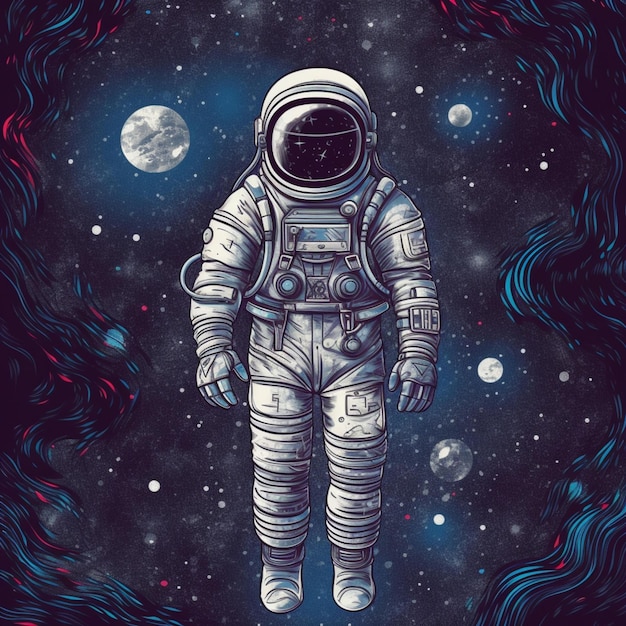 astronaut floating in the vast void of space