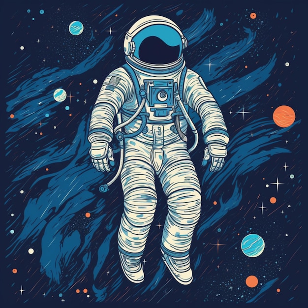 astronaut floating in the vast void of space