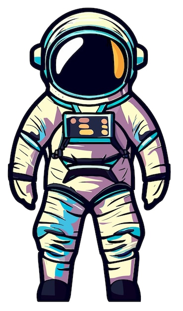 Astronaut geïsoleerd op witte achtergrond Cartoon afbeelding stijl AI gegenereerd