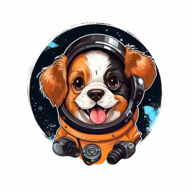 Astronaut hond schattige grafische vriendelijke vector