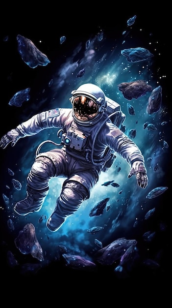 Photo astronaut illustration artwork colorful background
