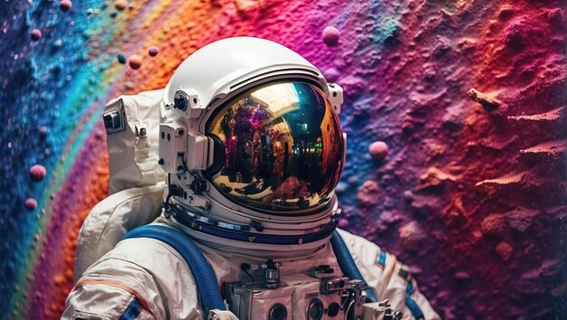 Astronaut in de buitenste ruimte Kosmonaut in het buitenste ruimte Generatieve Ai