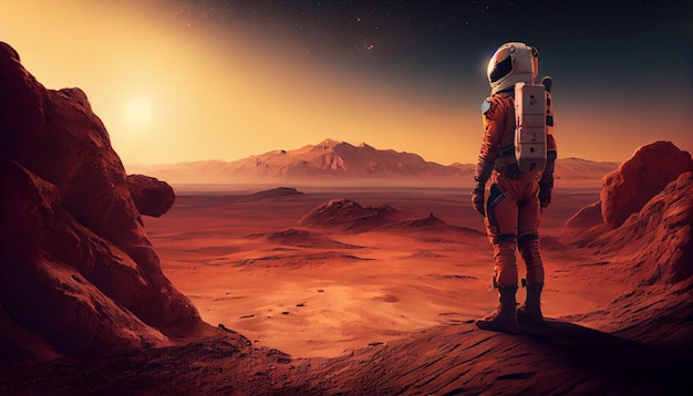 Astronaut in de woestijn Generatieve Ai