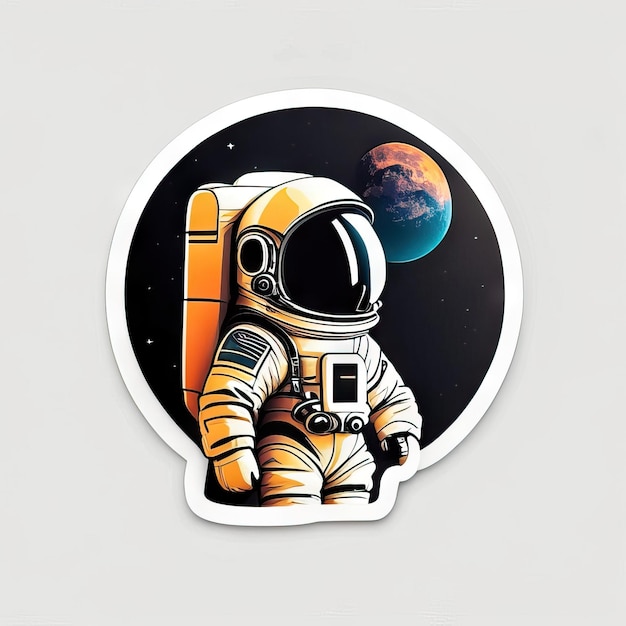 Foto astronaut in ruimtesticker