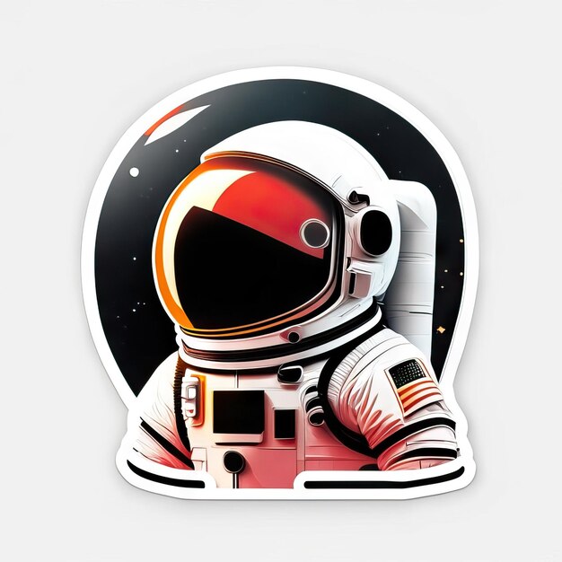 Astronaut in ruimtesticker