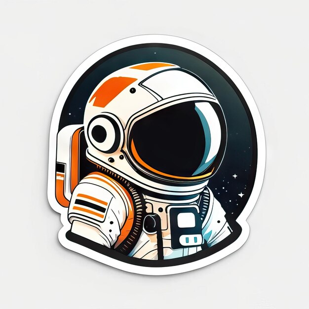 Astronaut in ruimtesticker