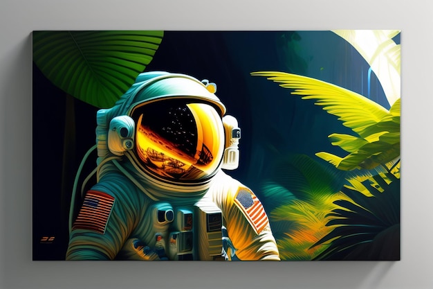 Astronaut in jungle