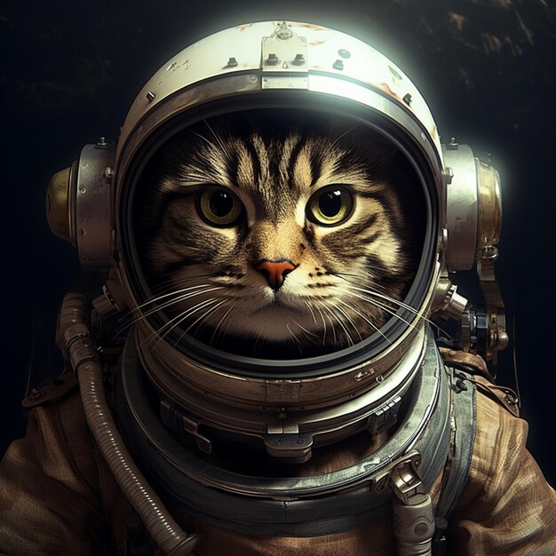 astronaut kat illustratie