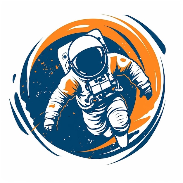 Photo astronaut logo vector illustration of cartoon spaceship astronaut character
