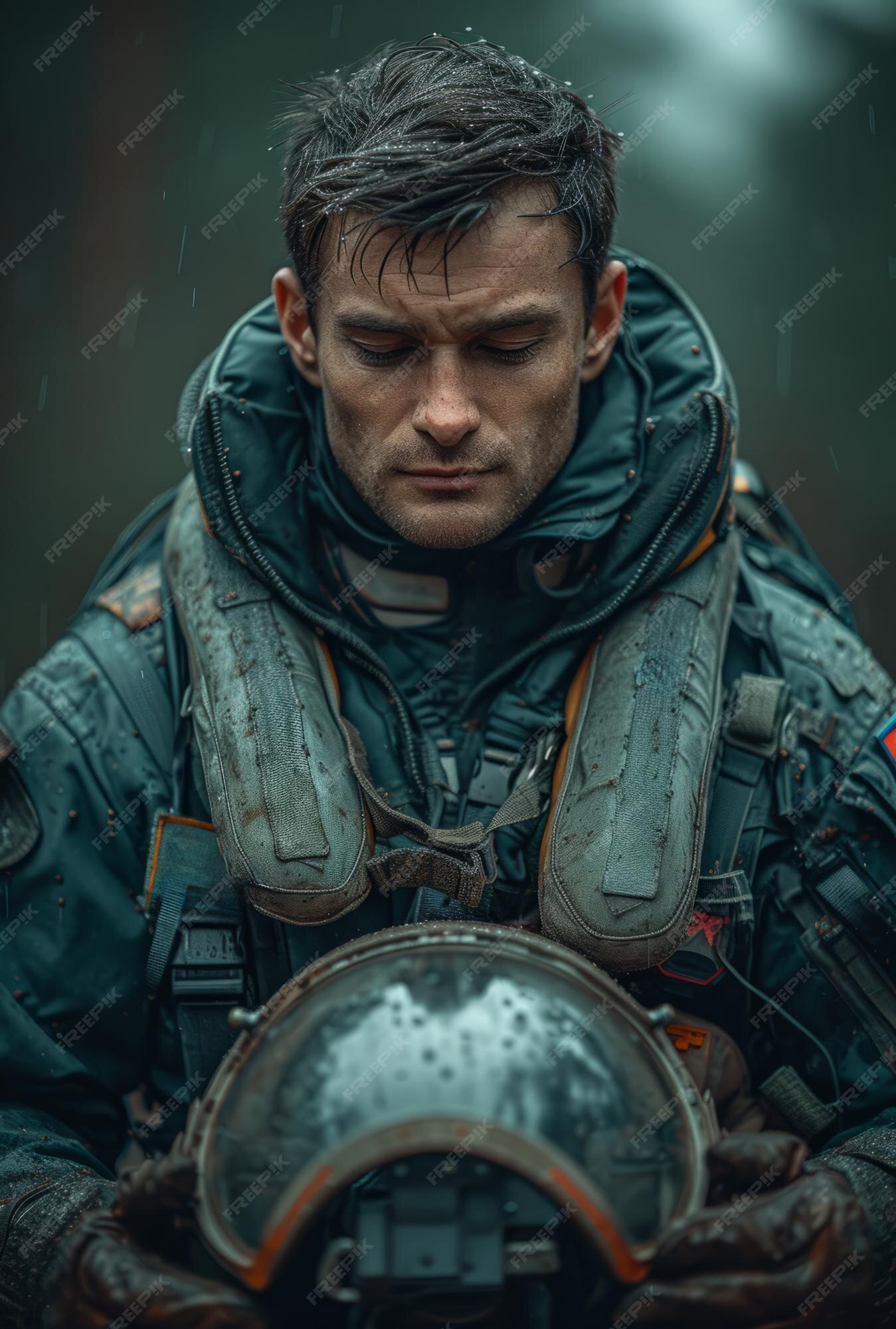 Premium Photo | Astronaut lost in space Portrait of man in gas mask