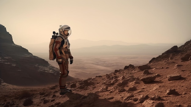 Premium AI Image | An astronaut on Mars