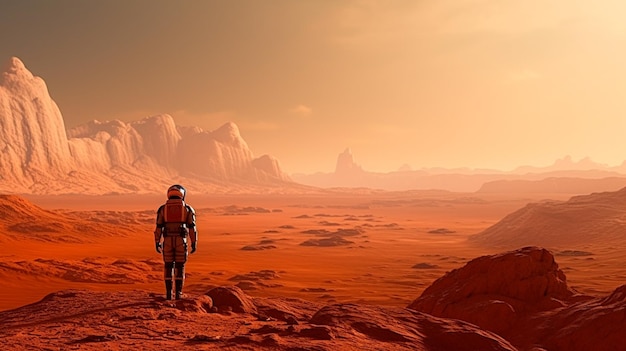 Premium AI Image | astronaut on mars