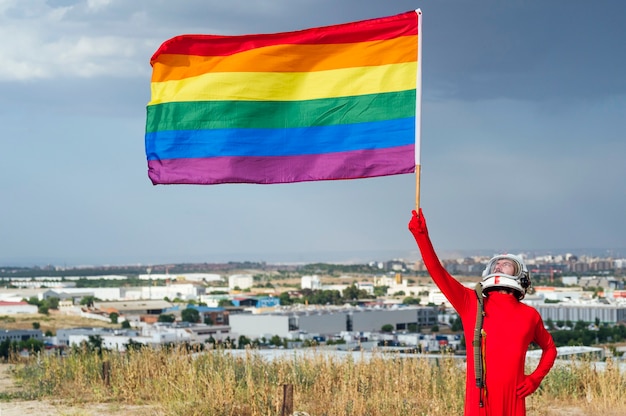 Astronaut met LGBT-vlag - LGBT Gay Pride, Madrid.Spain.