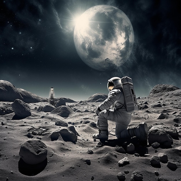 Astronaut on the moon