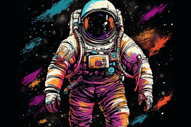 Astronaut op de ruimte achtergrond Astronaut in de ruimte Vector illustratie