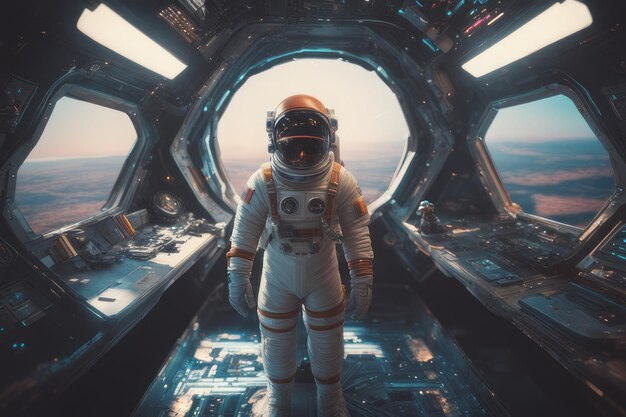 Photo astronaut in outer space astronaut in spacesuitastronaut in outer space astronaut in spacesuitastr