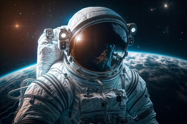 Photo astronaut in outer space