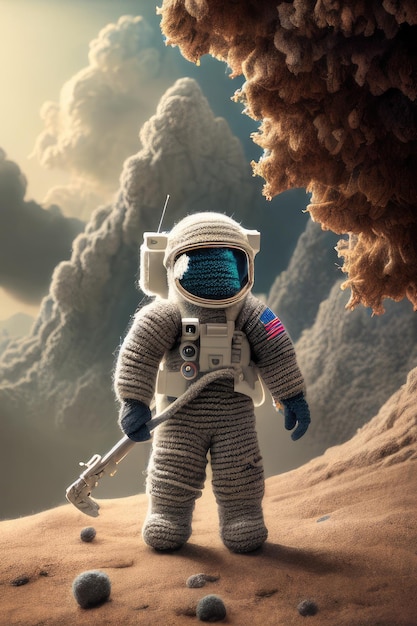 Astronaut on the planet mars