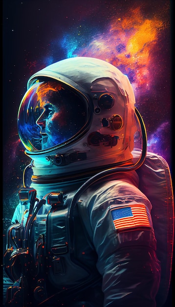 Astronaut poster with a man in a space suit.