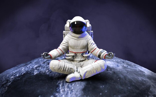 an astronaut sitting on the moon with the spacesuit in outer space