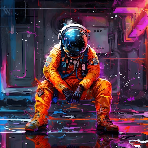 An Astronaut Sitting