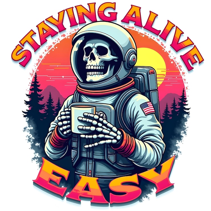 Photo astronaut skull tshirt design cosmic coffee vibes