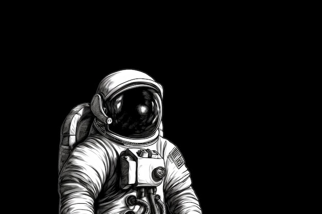 Astronaut Space Black Background